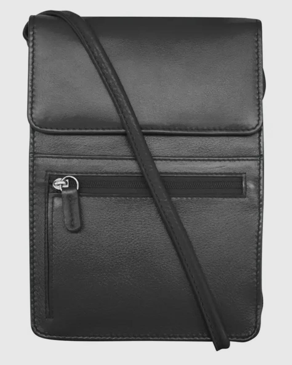 ili Leather Organizer on a String - Black