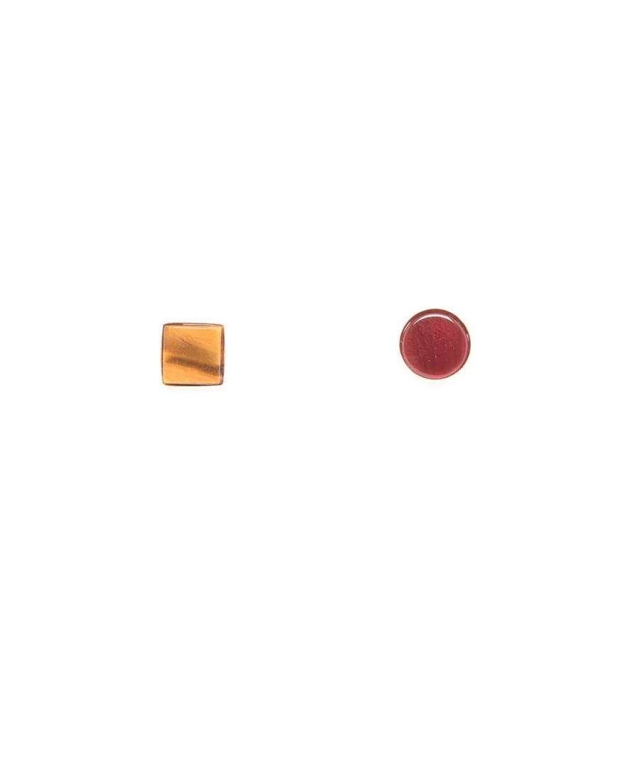 Michelle Starbuck Carnelian + Tiger's Eye Mismatched Stud Earrings