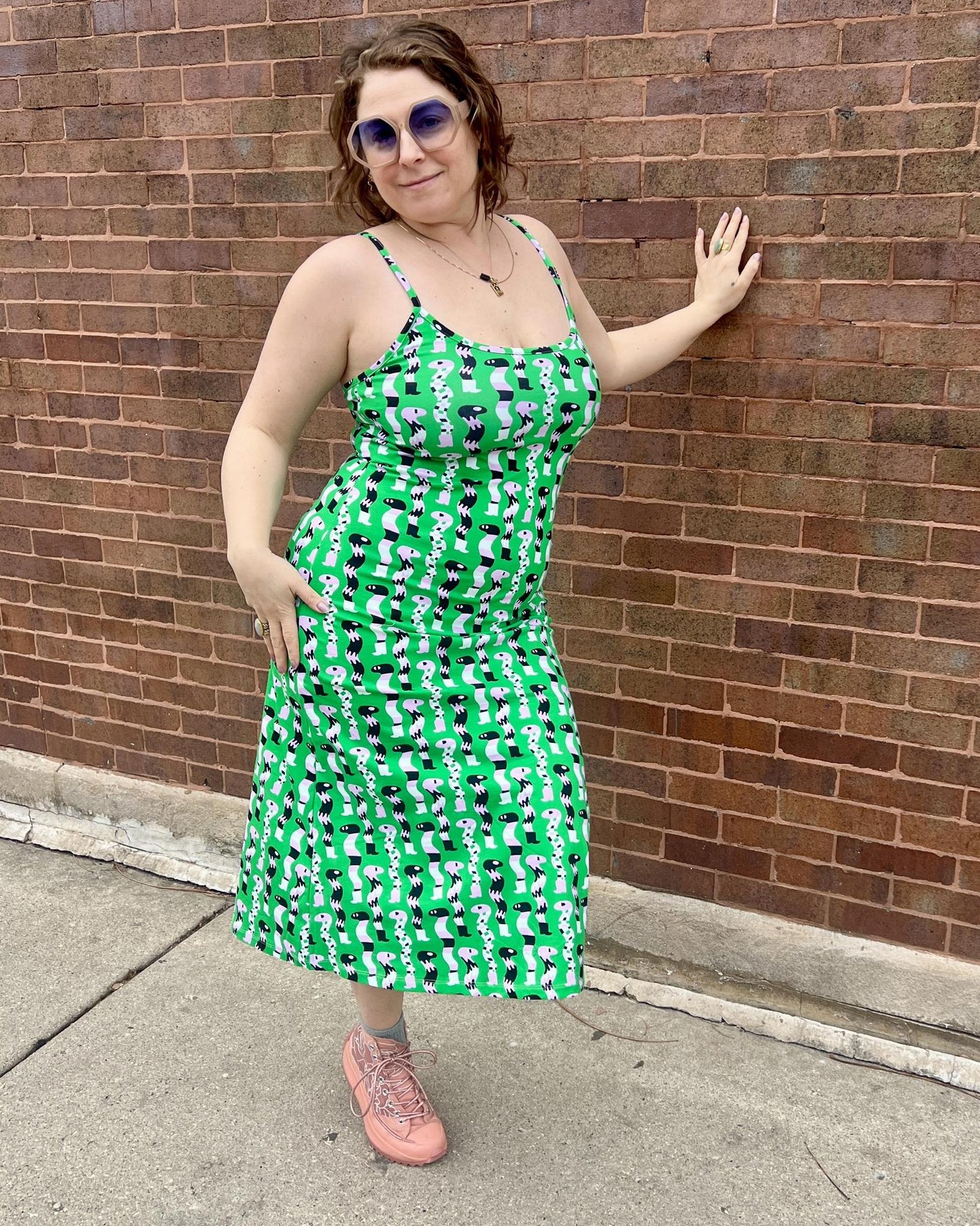 Nooworks Spaghetti Slip Dress in SSSnakes - Size Small, Medium