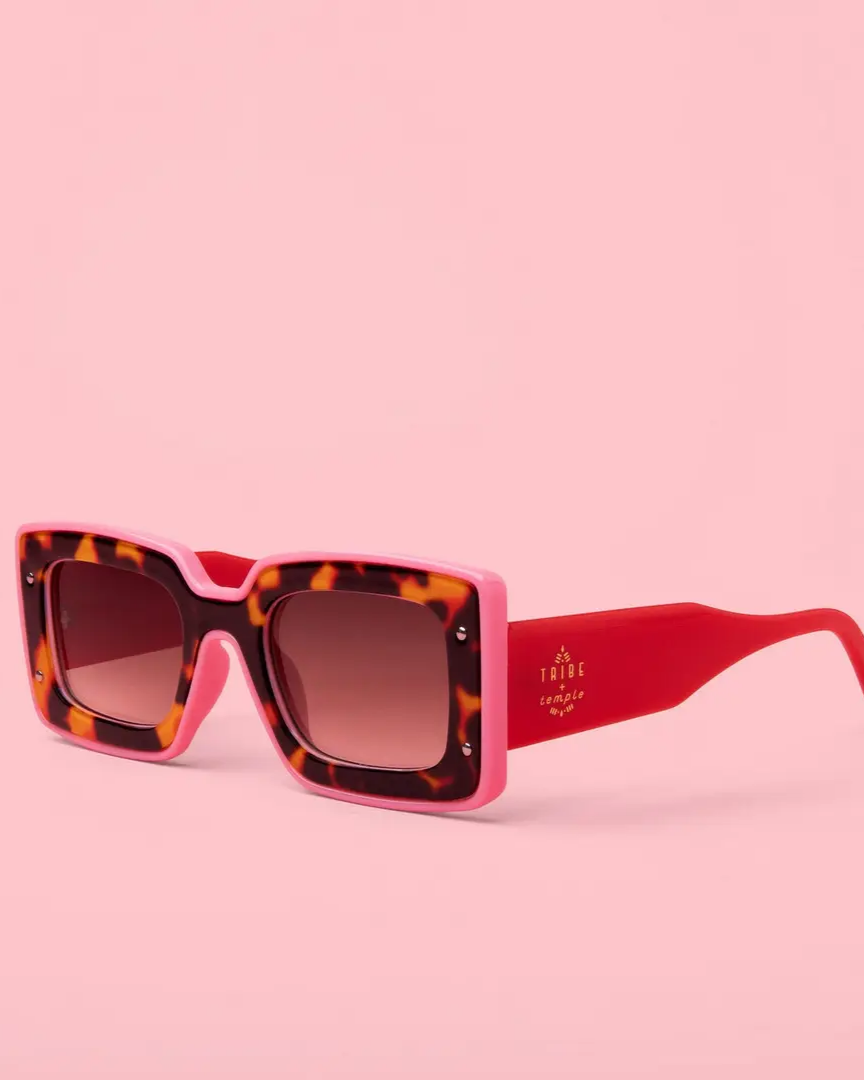 Tribe + Temple Deco Sunglasses in Pink + Red
