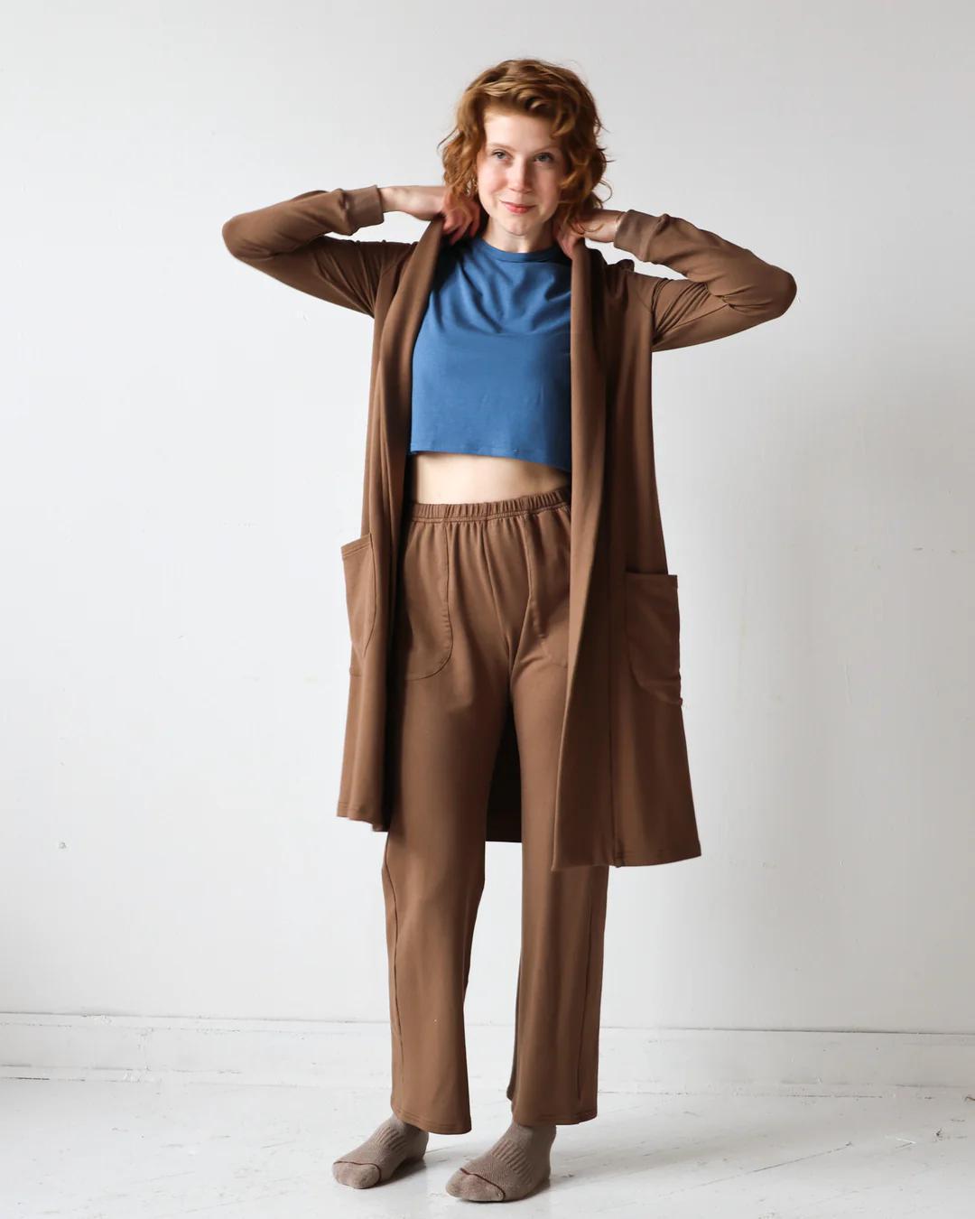 Wulfka Peggy Duster Cardigan in Mocha