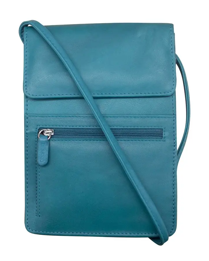 ili Leather Organizer on a String - Jeans Blue