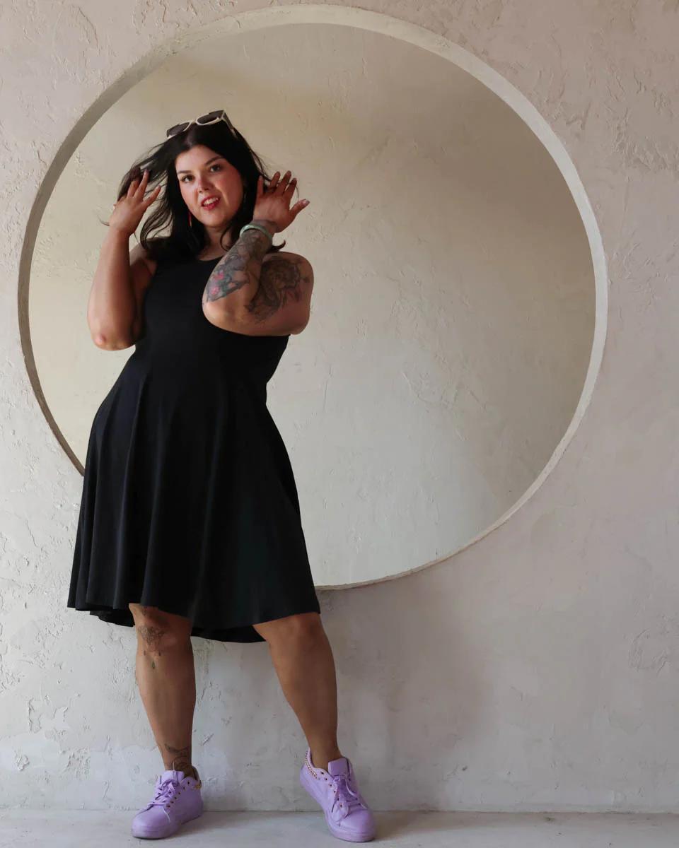 Wulfka Adria A-Line Dress in Black - SALE