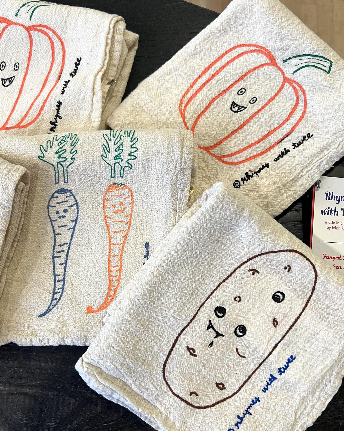 Rhymes With Twee Vampire Veggie Tea Towel - Jackie Pumpkin