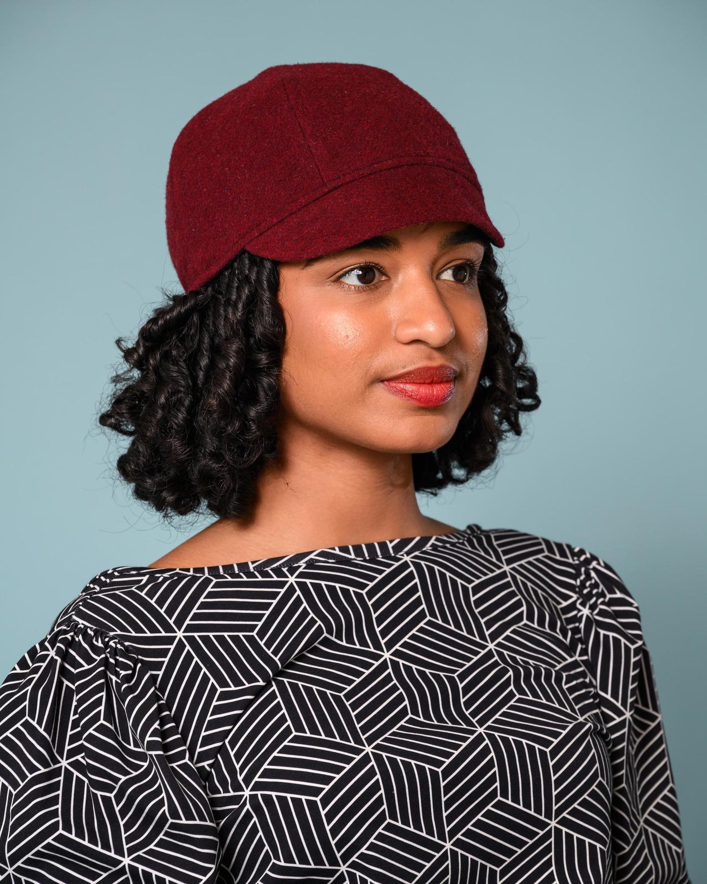 Squasht Reversible Bella Hat in Merlot Wool Felt