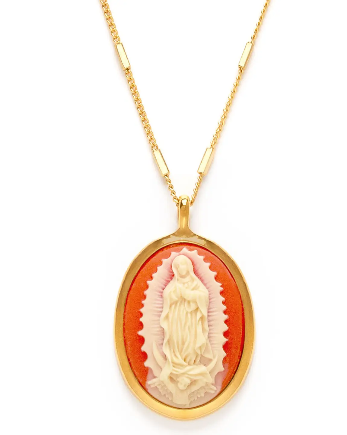 Amano Studio Virgin of Guadalupe Vintage Cameo Necklace