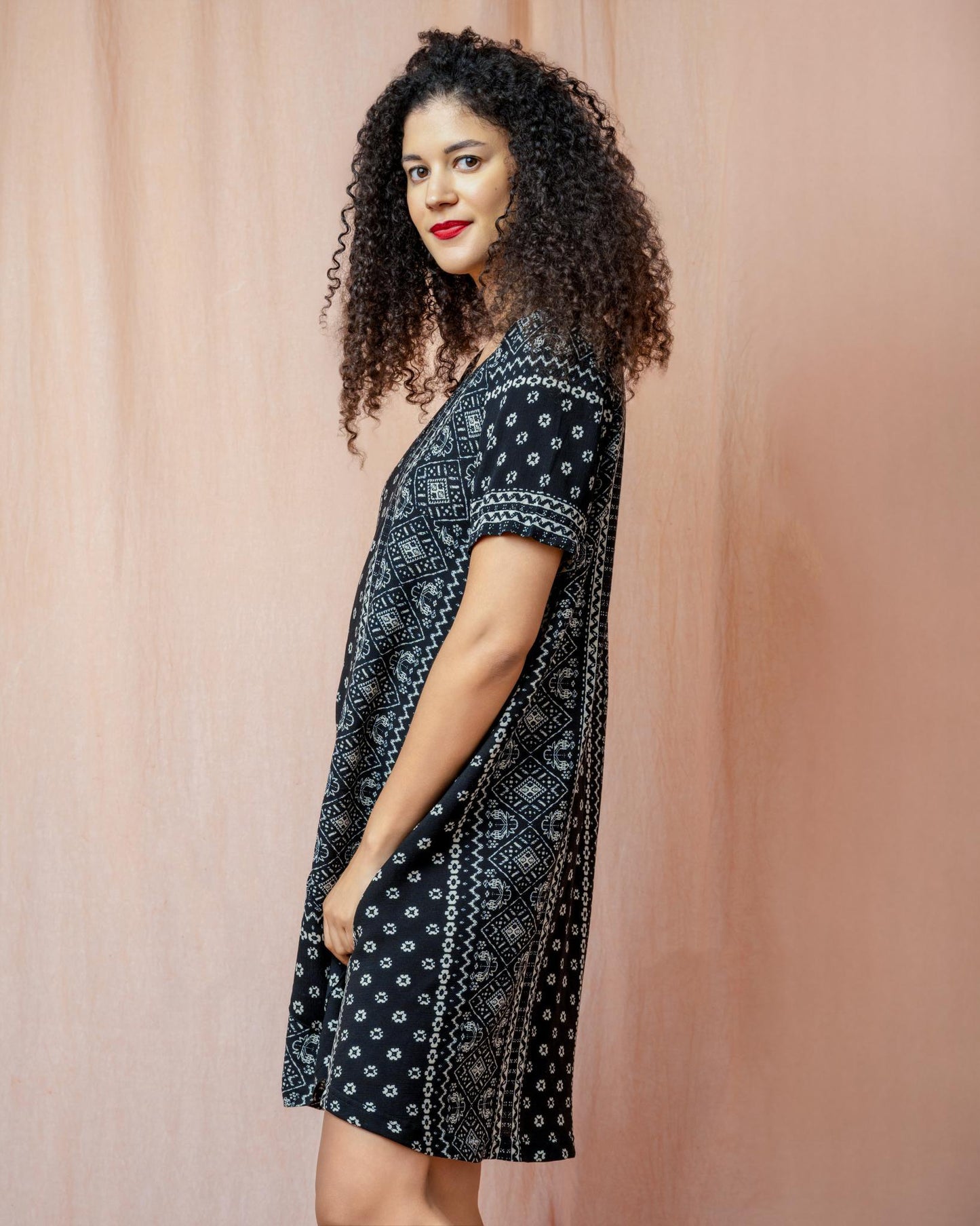 PRE-ORDER Squasht Winifred Dress in Black & White Bandana Print