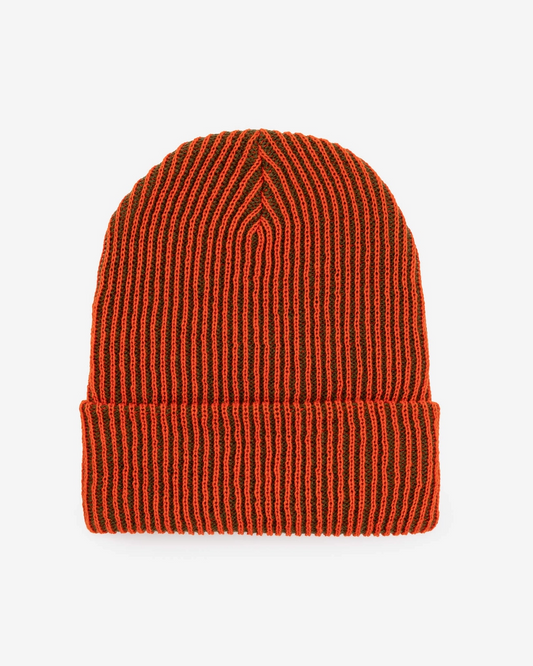 Verloop Simple Rib Knit Beanie Hat in Moss Poppy