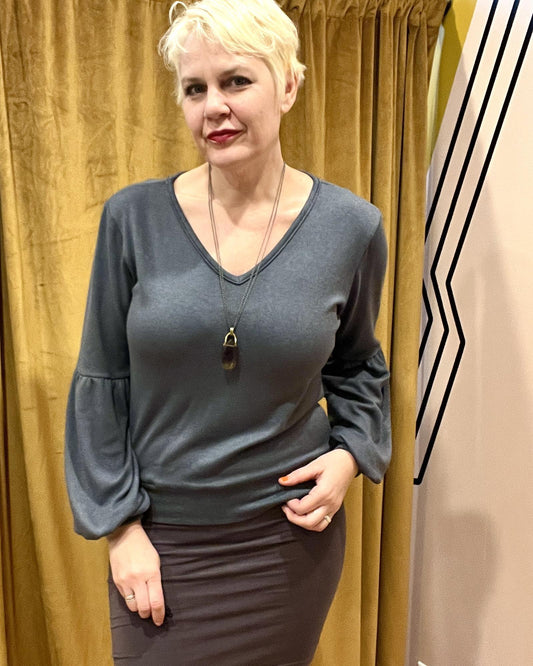 Squasht Viola Sweater in Steel Gray - SALE - Medium, Large