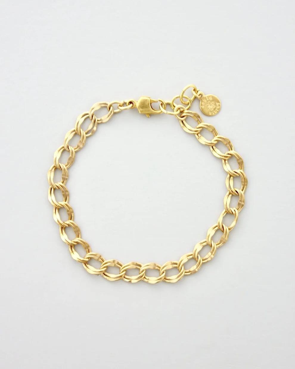 David Aubrey Gold Chain Double Link Bracelet