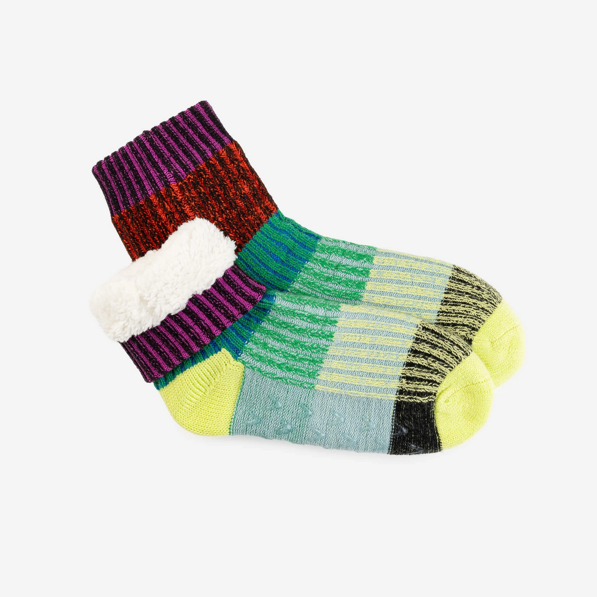 Verloop Mosaic House Socks in Lime Cobalt