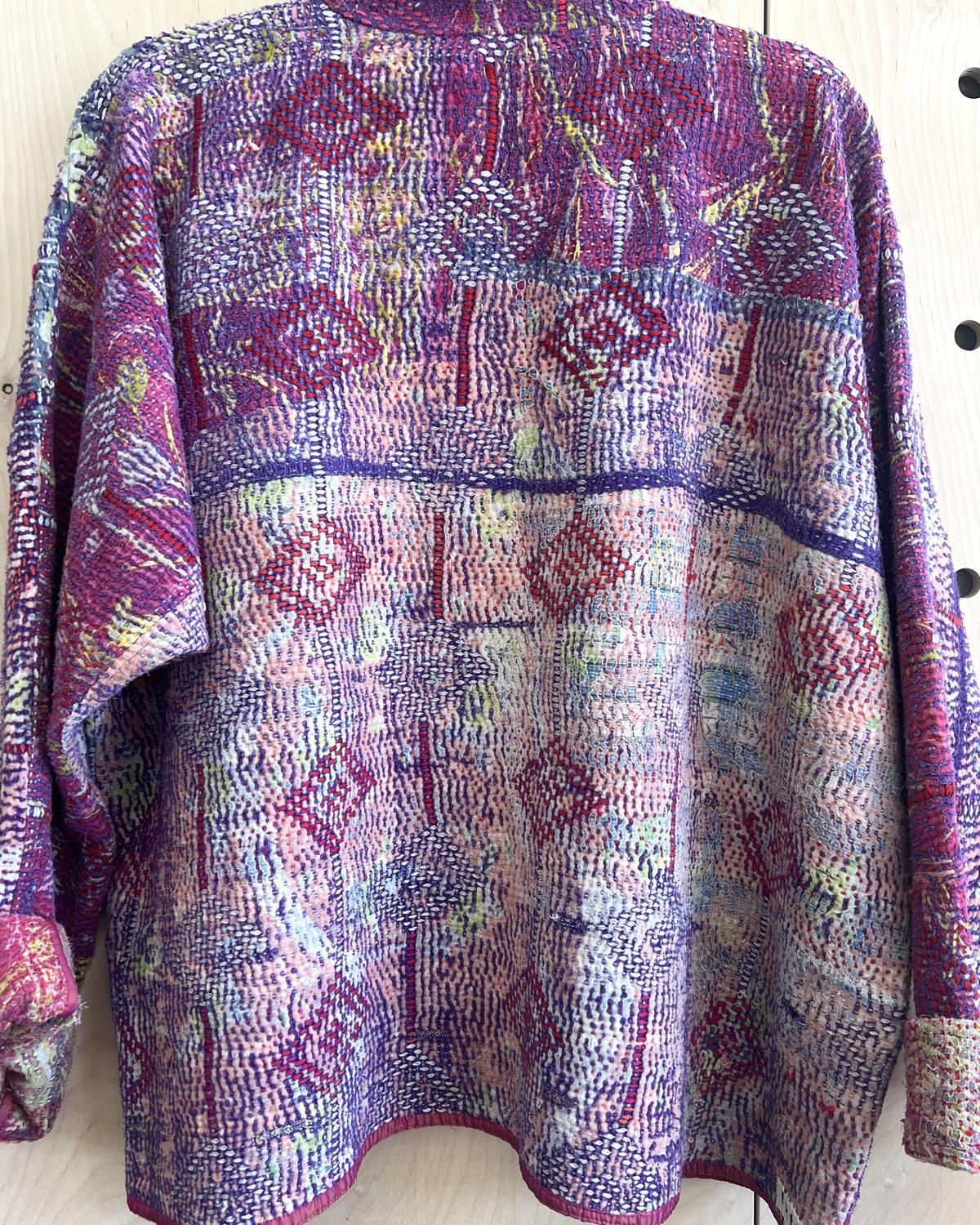 Txtile Charlie Quilted Reversible Patchwork Kantha Jacket in Aditi