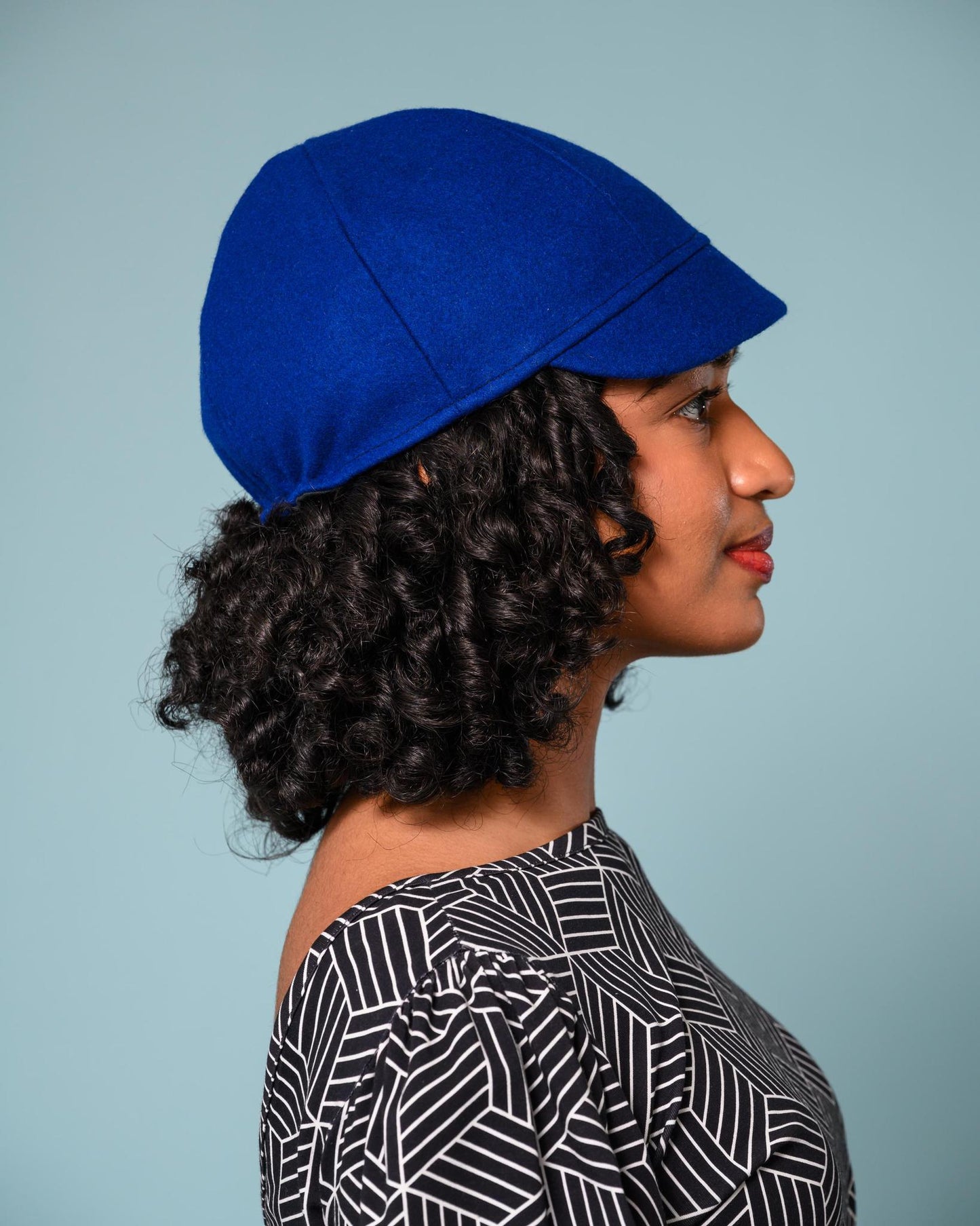 Squasht Reversible Bella Hat in Cobalt Blue Wool Felt