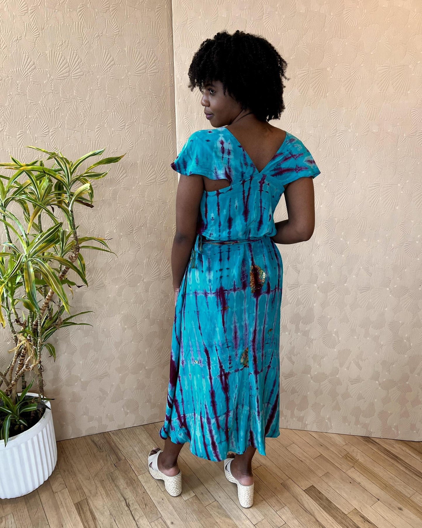 Indie Ella Venus Maxi Dress in Turquoise Dreams Tie Dye - Size S/M