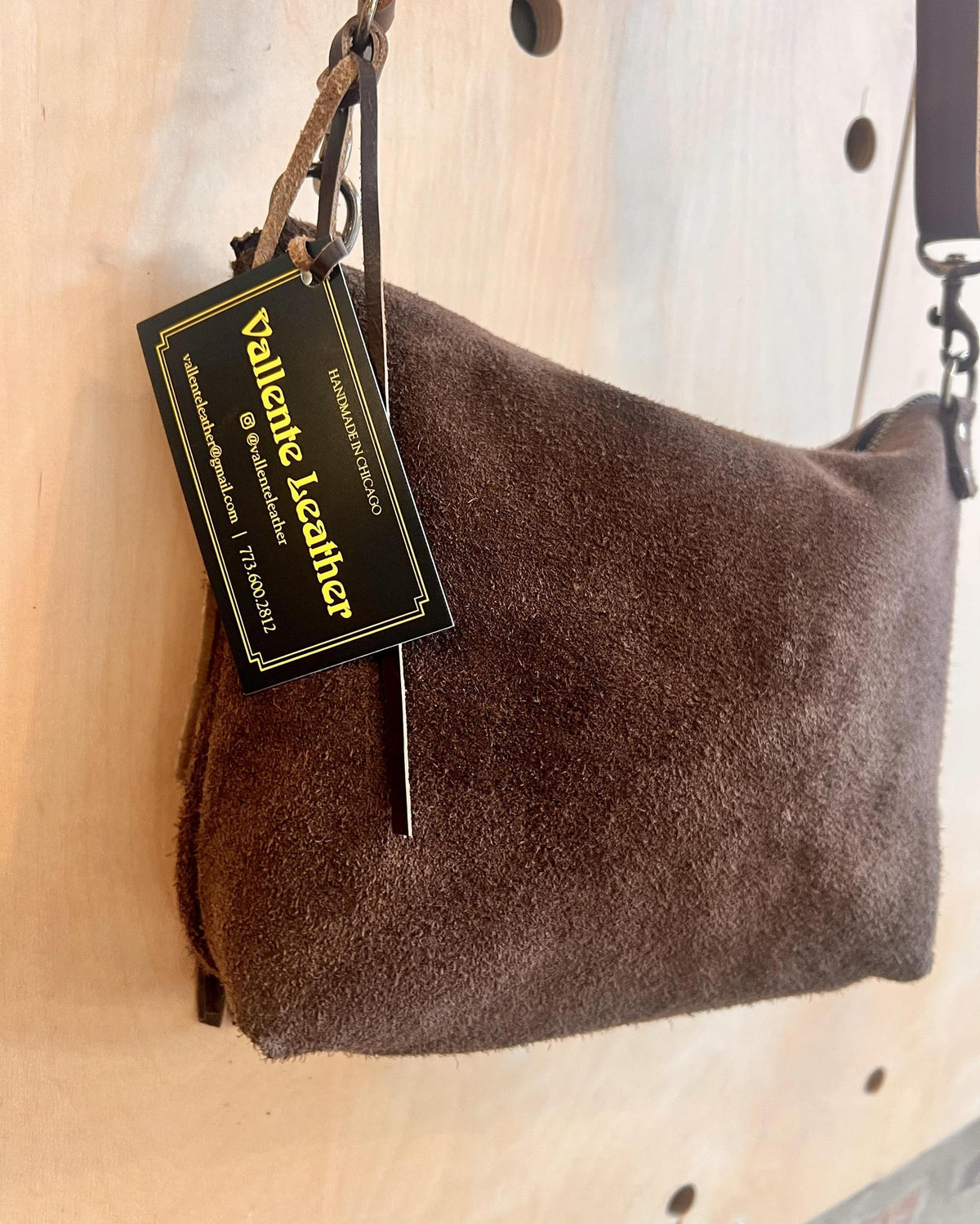 Vallente Leather Fringe Handbag in Chocolate Brown