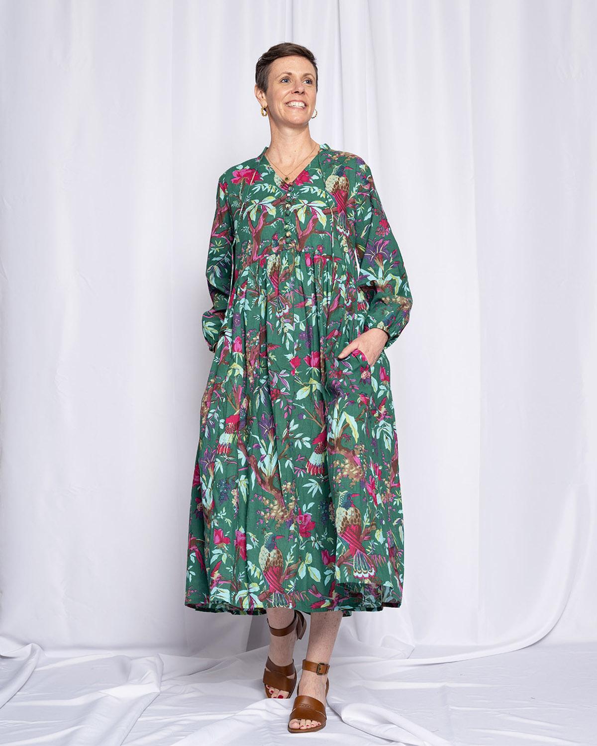 Txtile Arabella Resort Dress in Emerald Rainforest