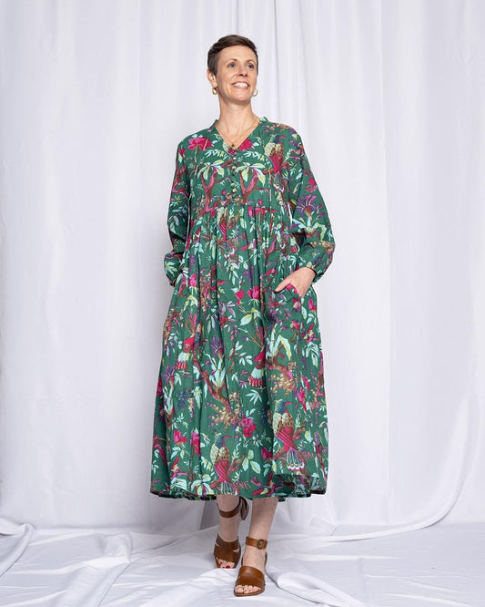 Txtile Arabella Resort Dress in Emerald Rainforest