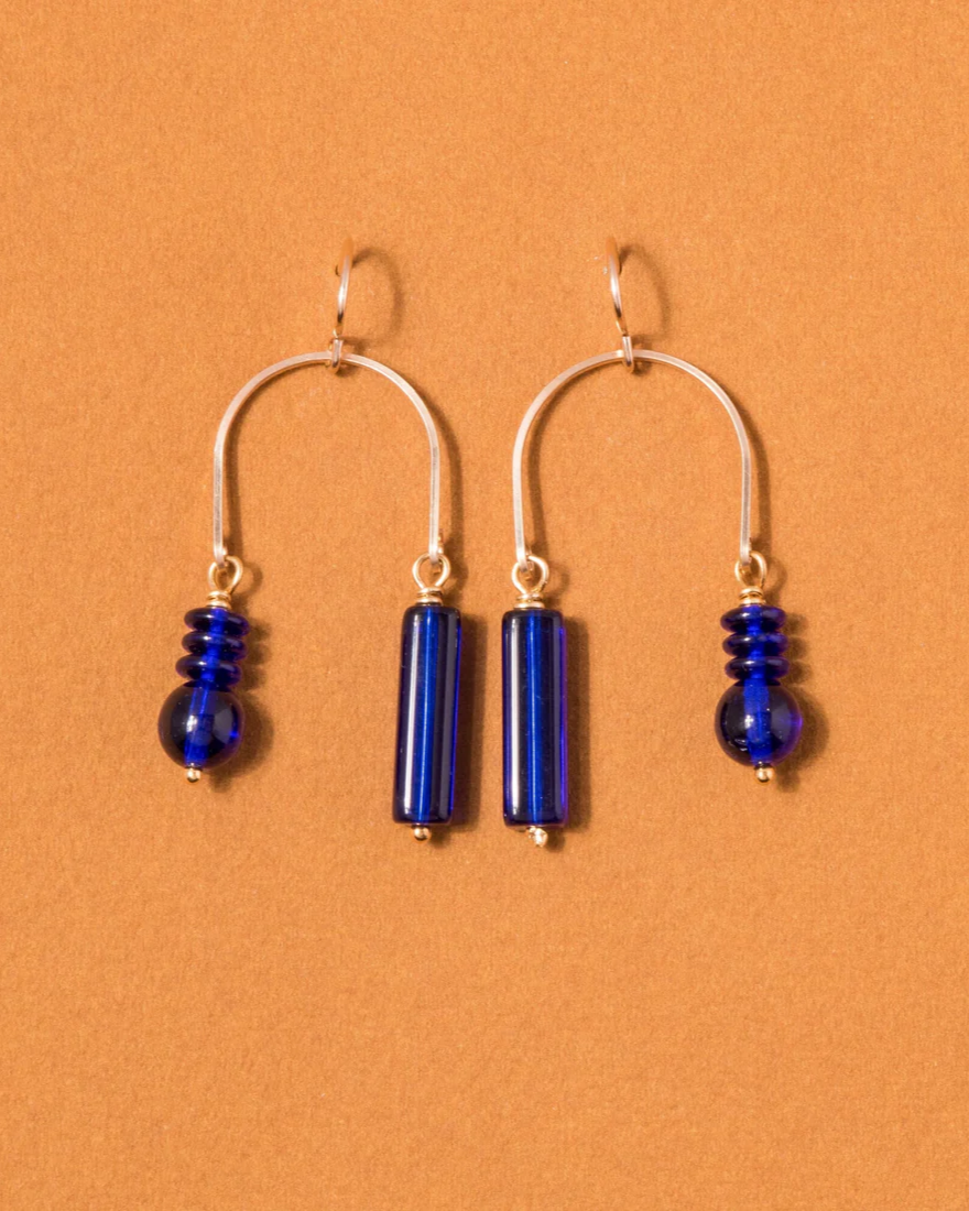 Michelle Starbuck Cobalt Composition Swing Earrings