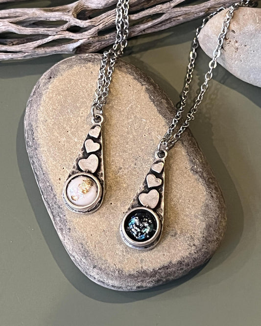 Pajaro Negro Heart Drop Necklace