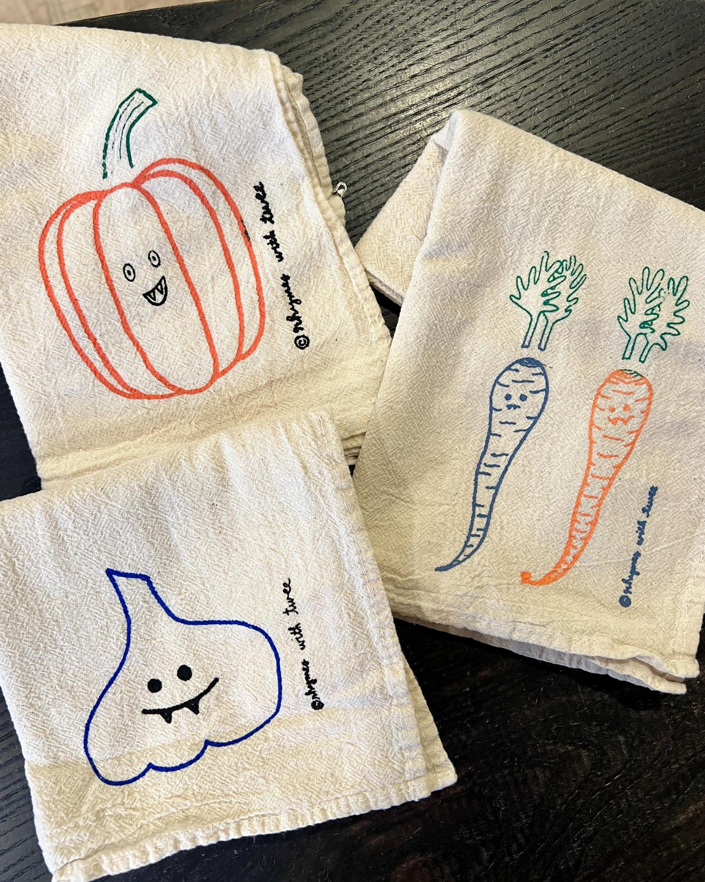 Rhymes With Twee Vampire Veggie Tea Towel - Jackie Pumpkin