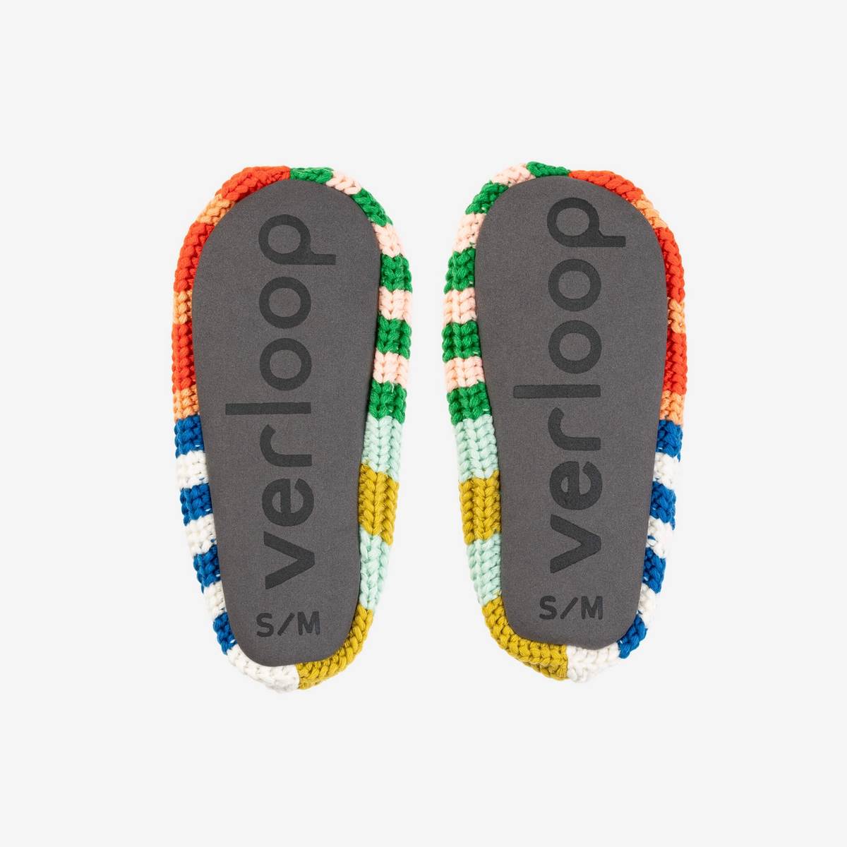 Verloop Patchwork Stripe Rib Slippers in Rainbow