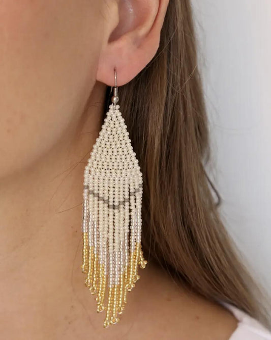 Fosterie Champagne Beaded Earrings