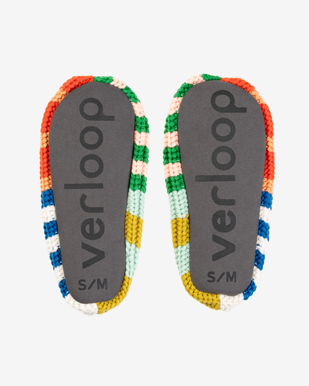 Verloop Patchwork Stripe Rib Slippers in Rainbow
