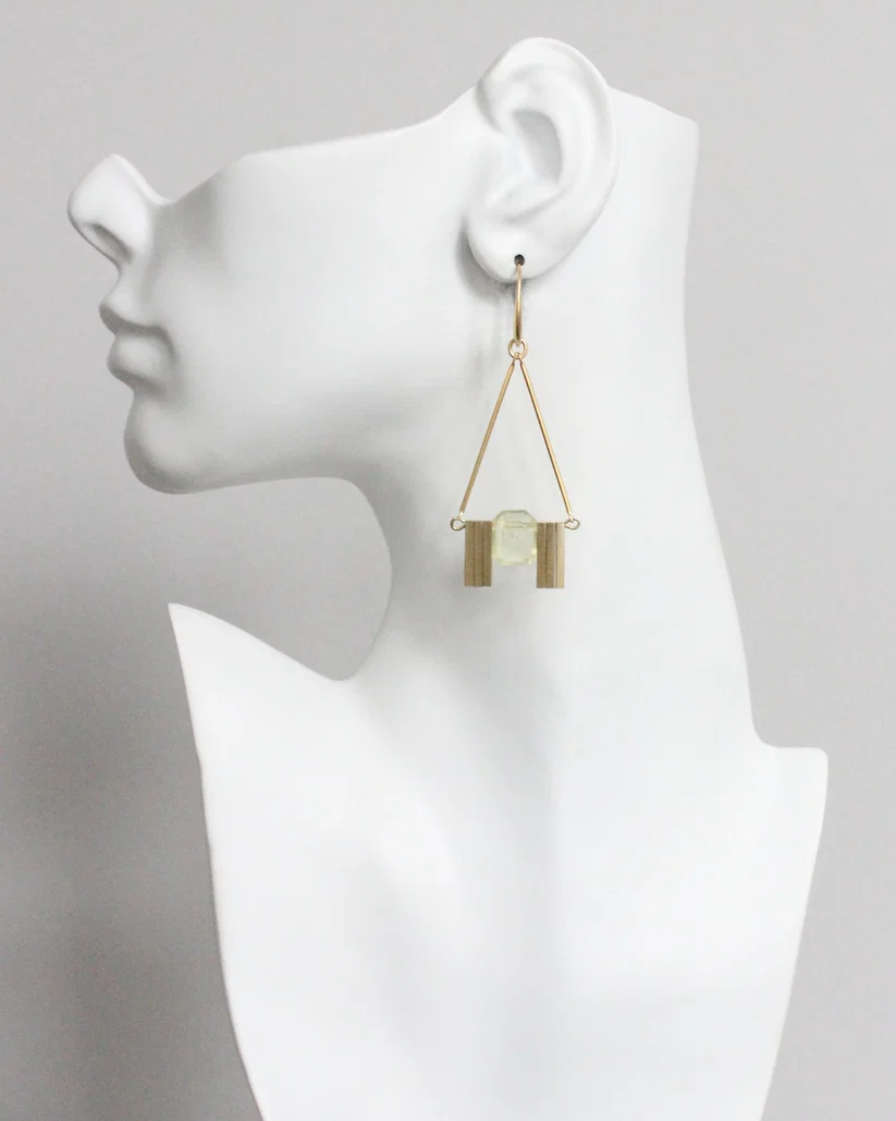 David Aubrey Acrylic jonquil Art Deco Earrings
