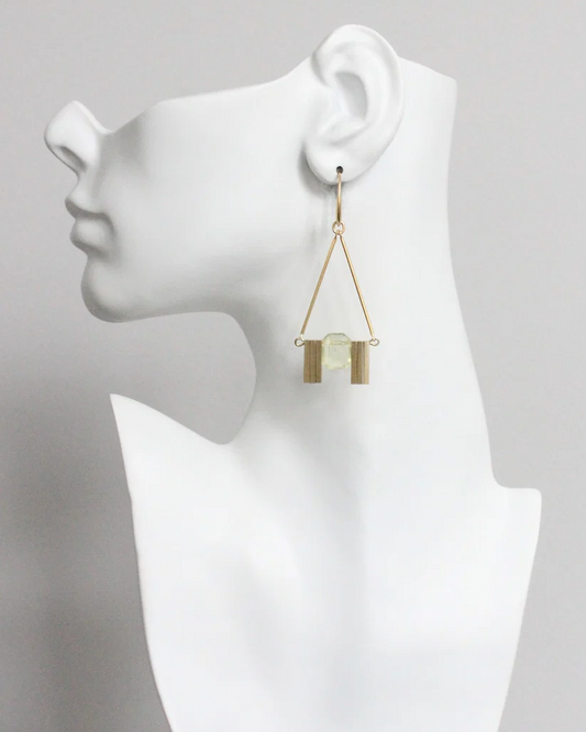 David Aubrey Acrylic jonquil Art Deco Earrings