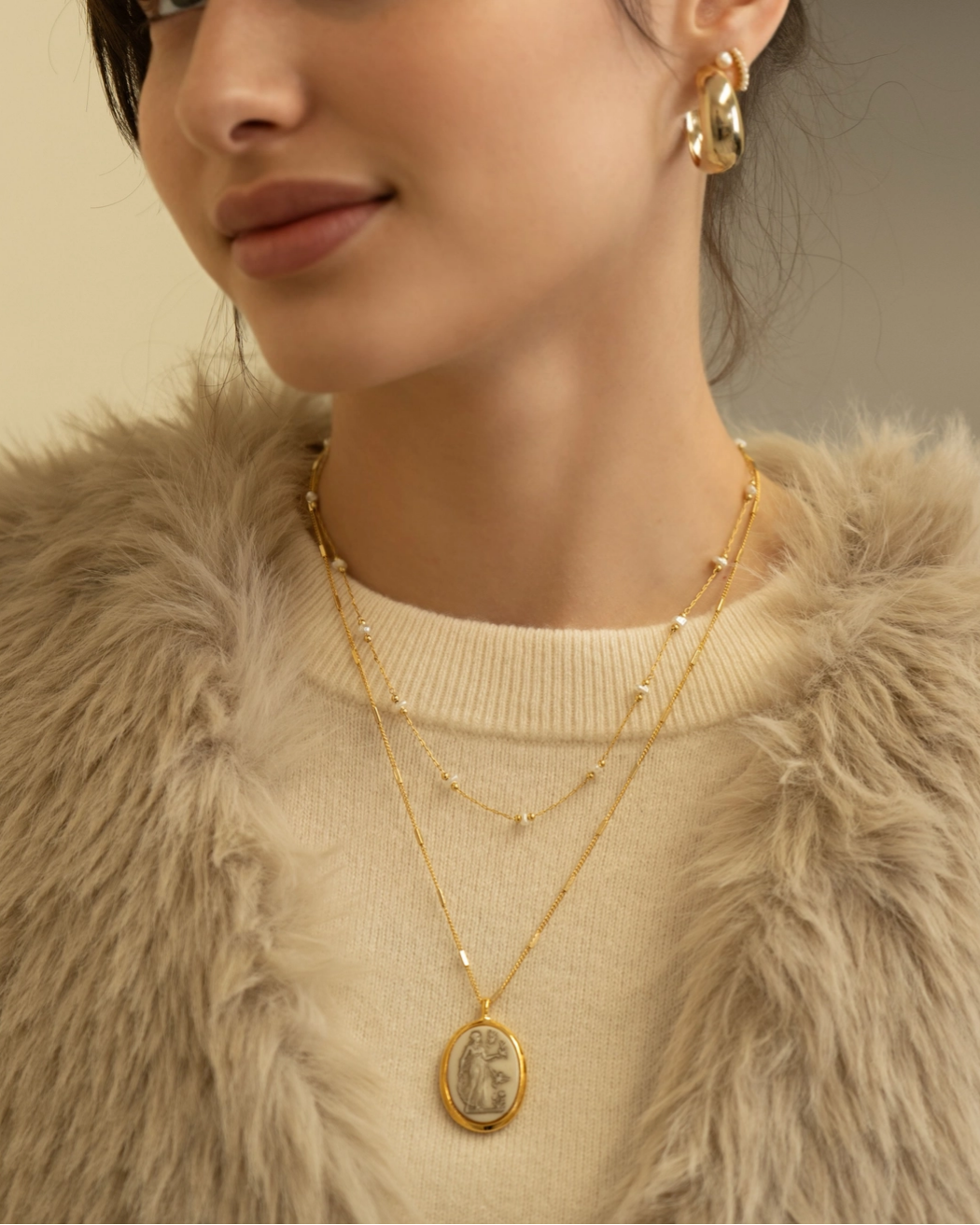 Amano Studio Aphrodite Vintage Cameo Necklace