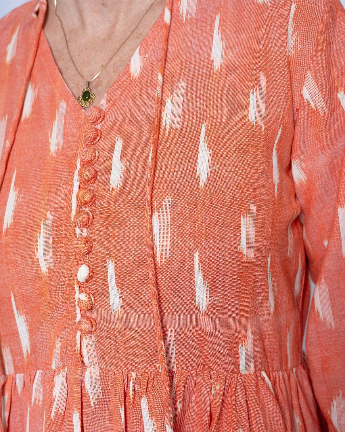 Txtile Arabella Resort Dress in Coral Ikat