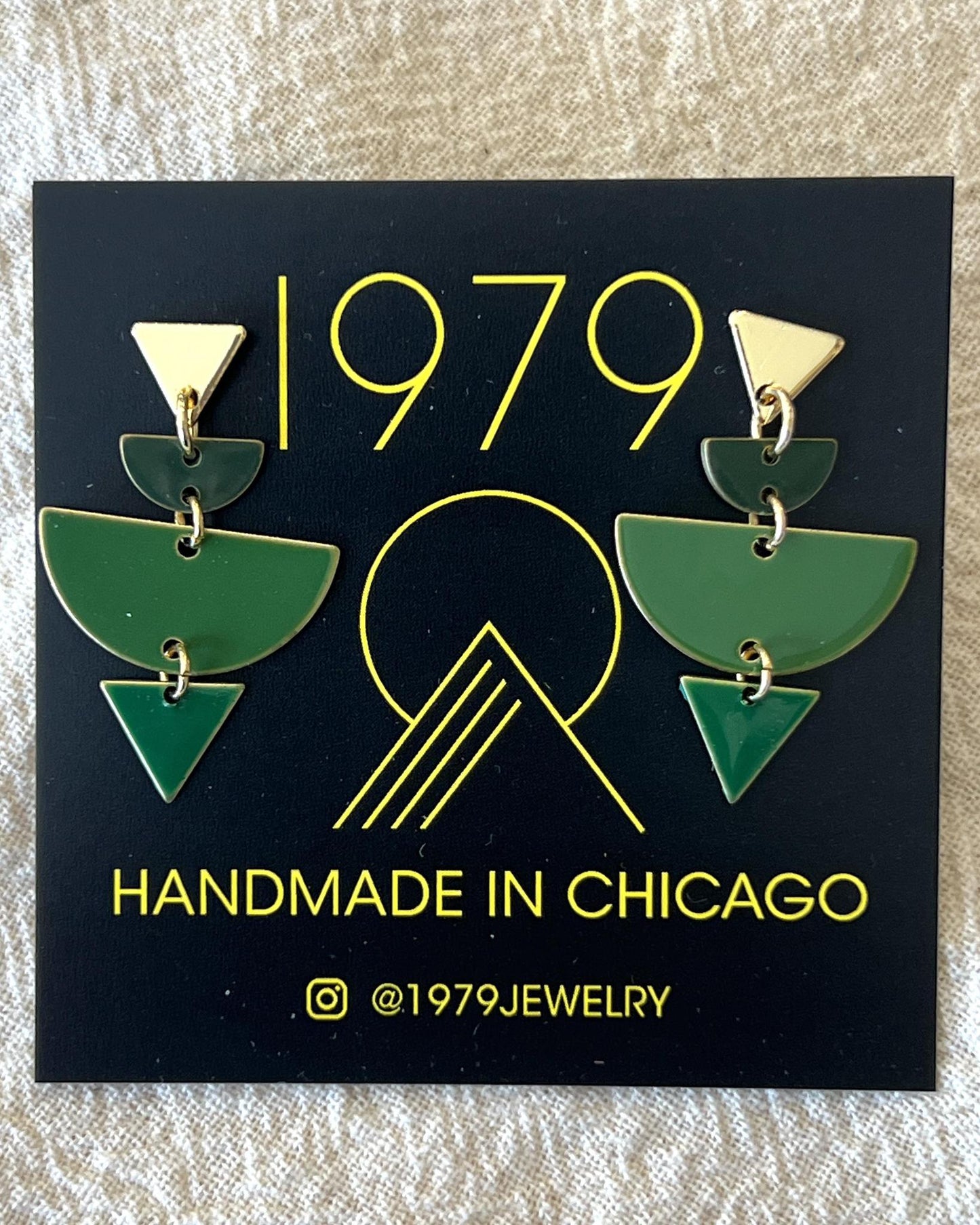 1979 Jewelry Trifecta Earrings in Shades of Green