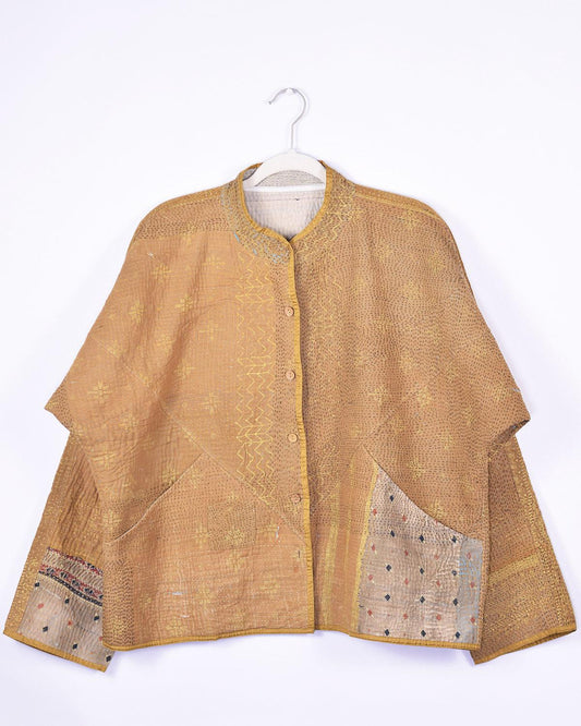 Txtile Charlie Arushi Quilted Reversible Patchwork Kantha Jacket