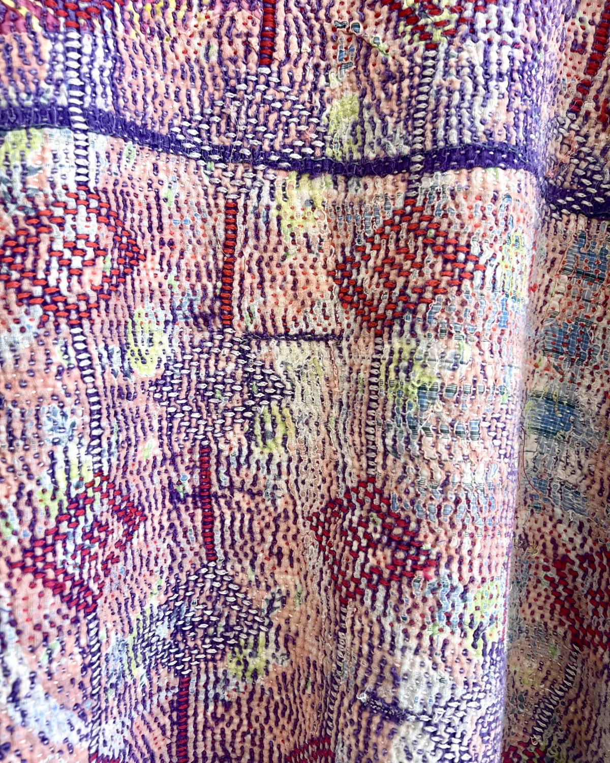 Txtile Charlie Quilted Reversible Patchwork Kantha Jacket in Aditi