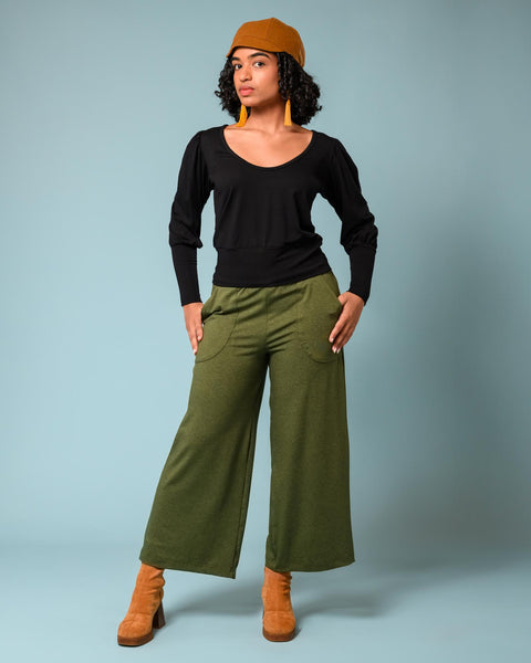 [ KIRSH ]★COLLECTION STRING CUT OFF WIDE SLACKS MUSINSA | KIRSH Collection String Cut Off Wide Slacks [Black]