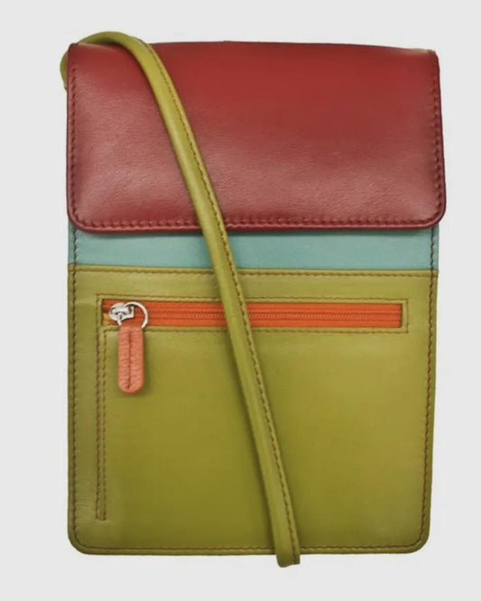 ili Leather Organizer on a String - Citrus Multi
