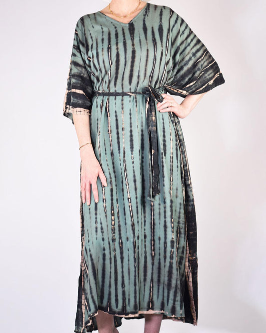 Txtile Tie Dye Kaftan/ Swim Cover Up - Green Jungle