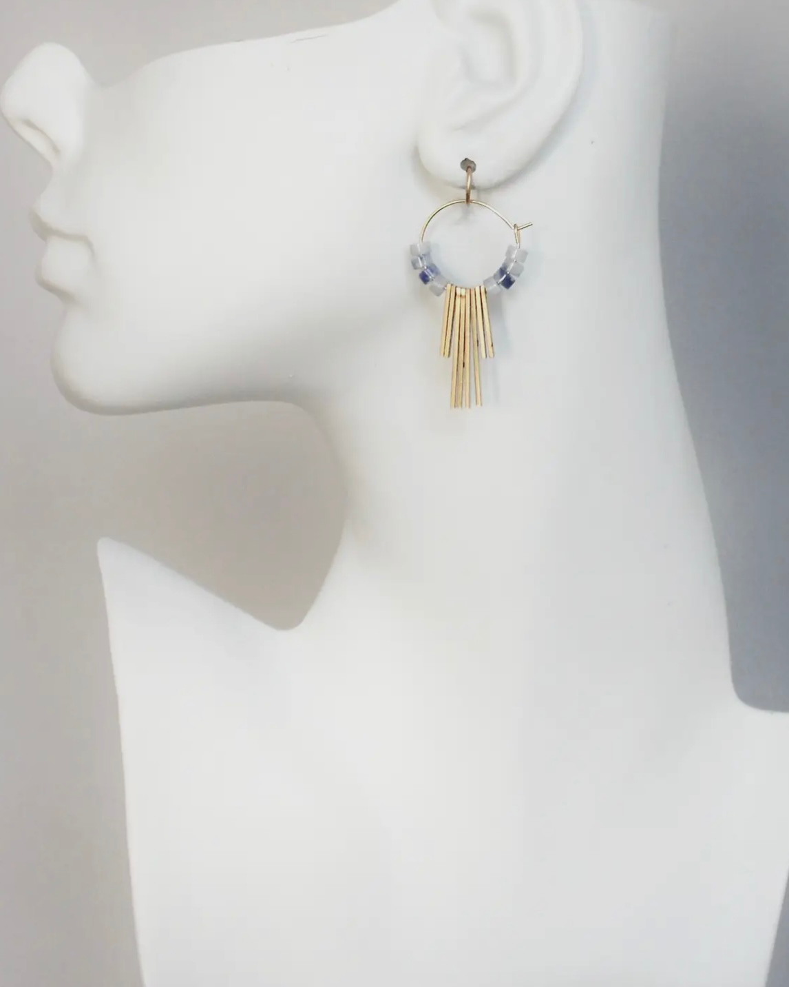 David Aubrey Capri Sodalite Hoop Earrings