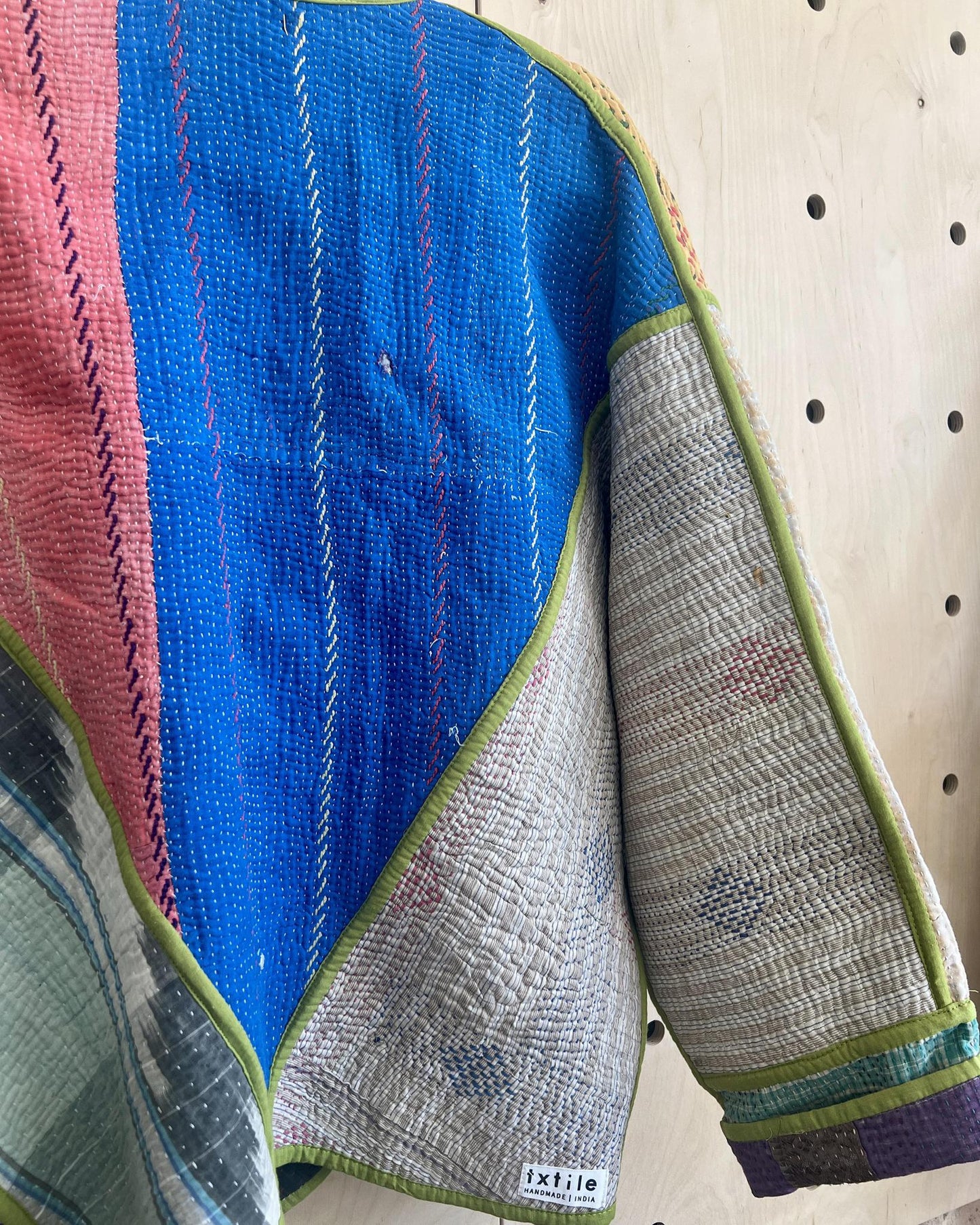 Txtile Ellie Quilted Reversible Patchwork Kantha Jacket in Devi