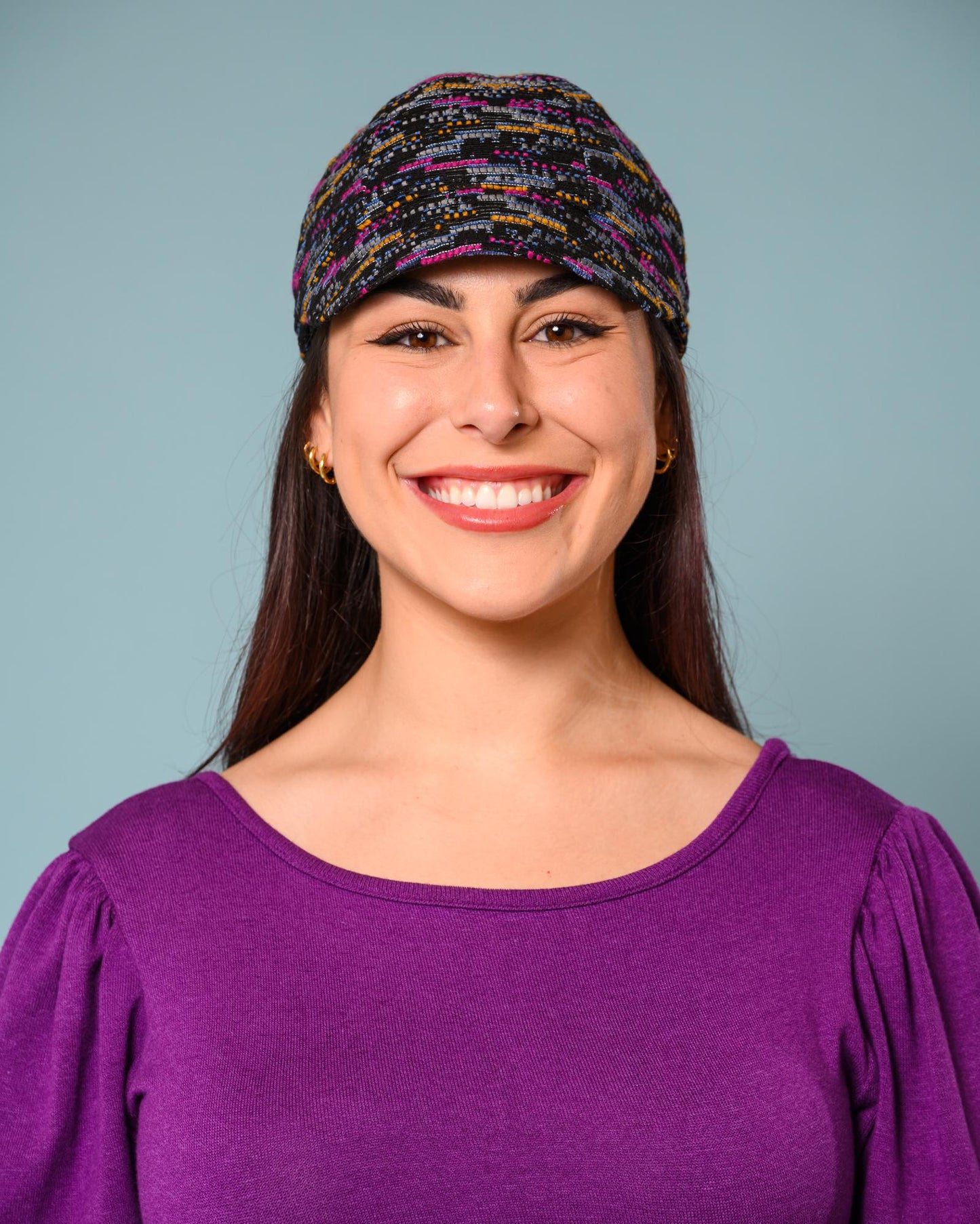 Squasht Reversible Bella Hat in Multicolored Sketch Boucle