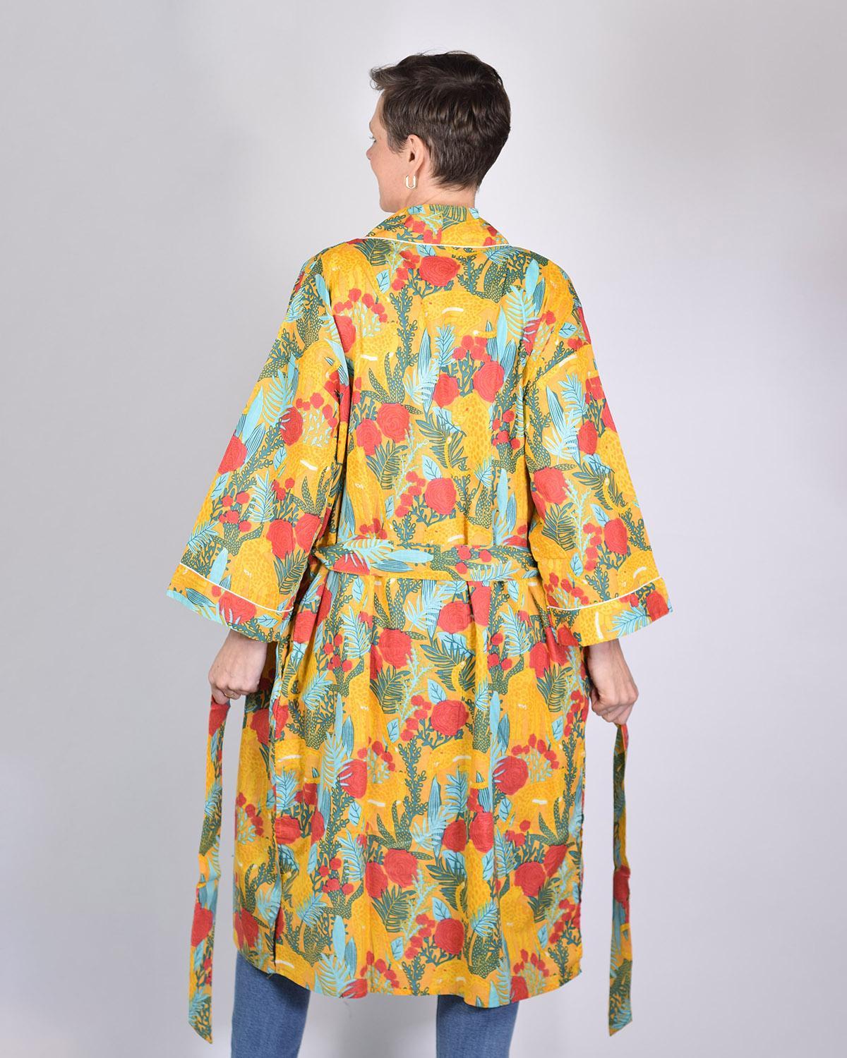 Txtile Lightweight Cotton Robe - Morning Jungle