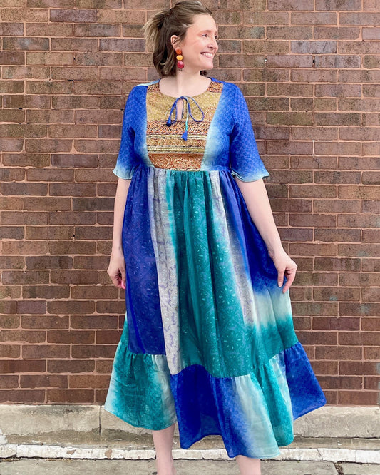 Indie Ella Maiden Maxi Dress in Ocean Blues
