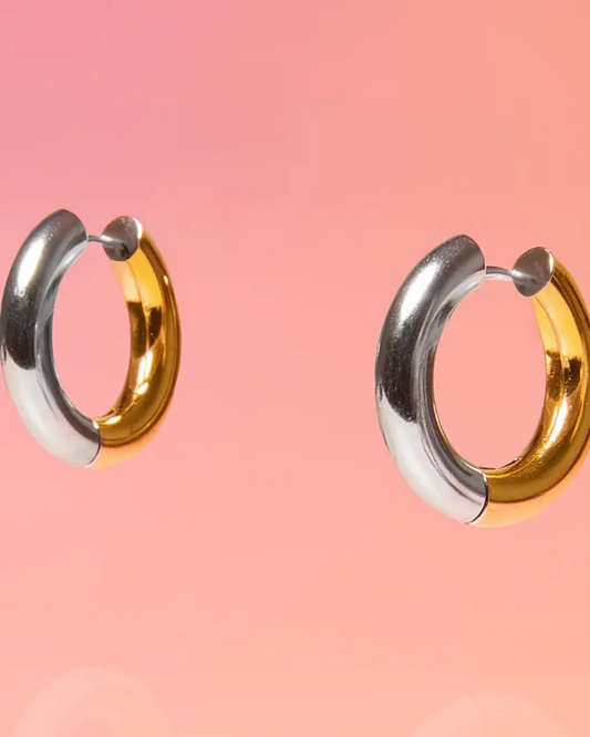Tribe + Temple Two Tone Hoop Earrings