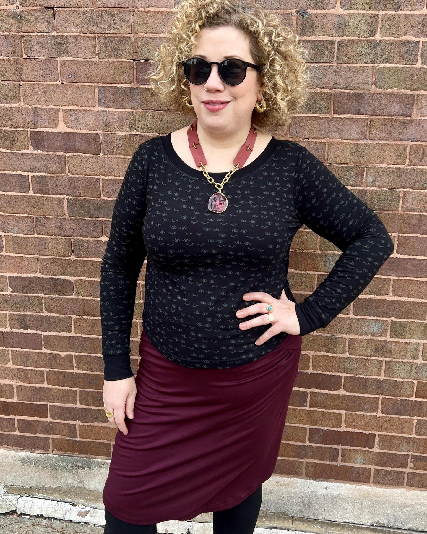 Squasht Long Sleeve Croppish Tee in Dreamy Eyes