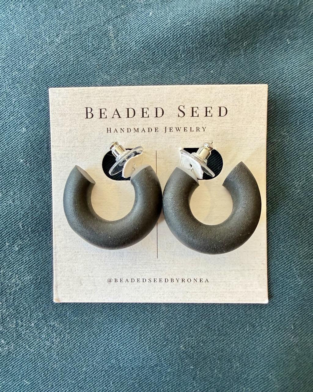 Beaded Seed by Ronea Giselle Hoop Earrings
