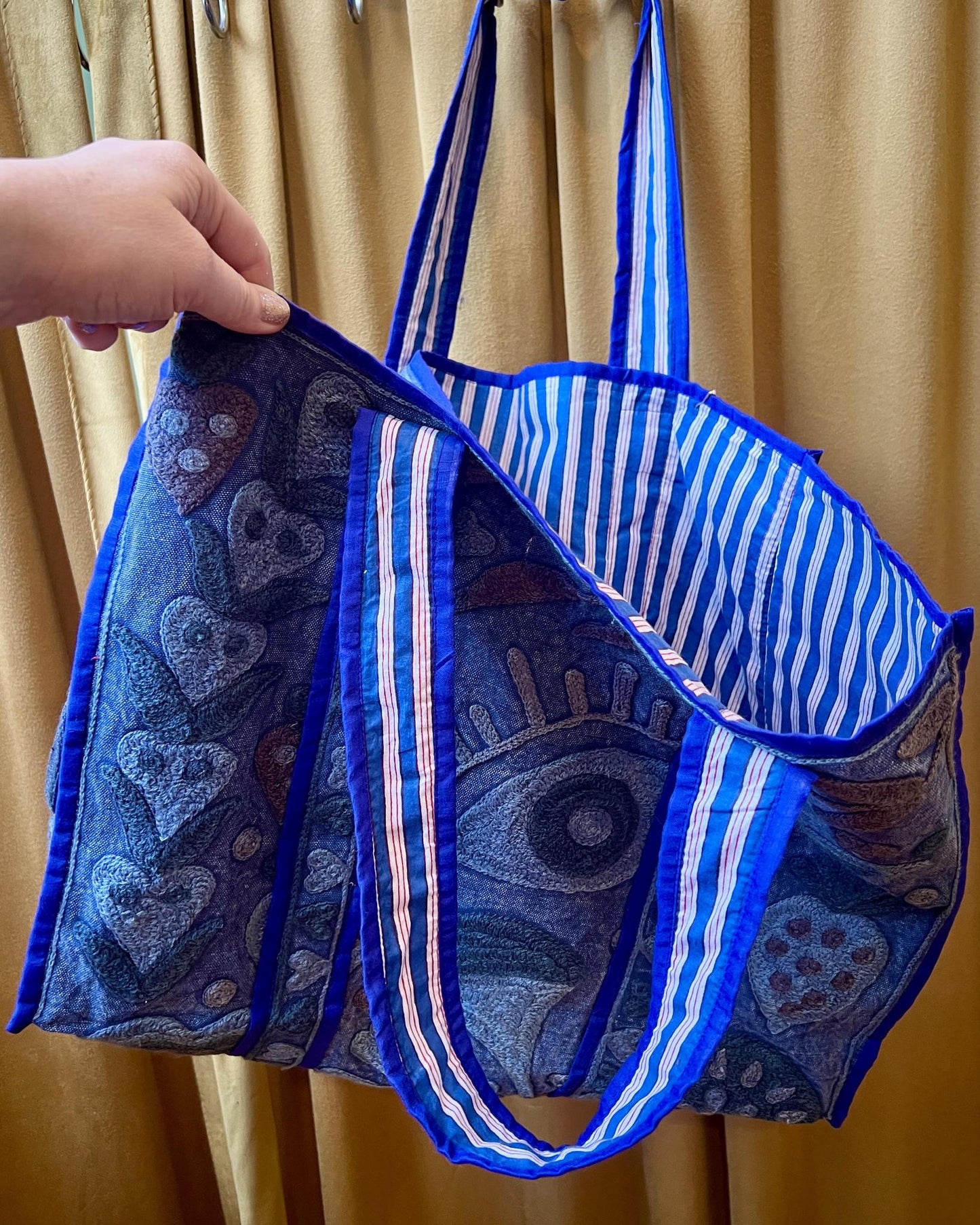 Txtile Canvas Suzani Tote Bag in Shades of Violet