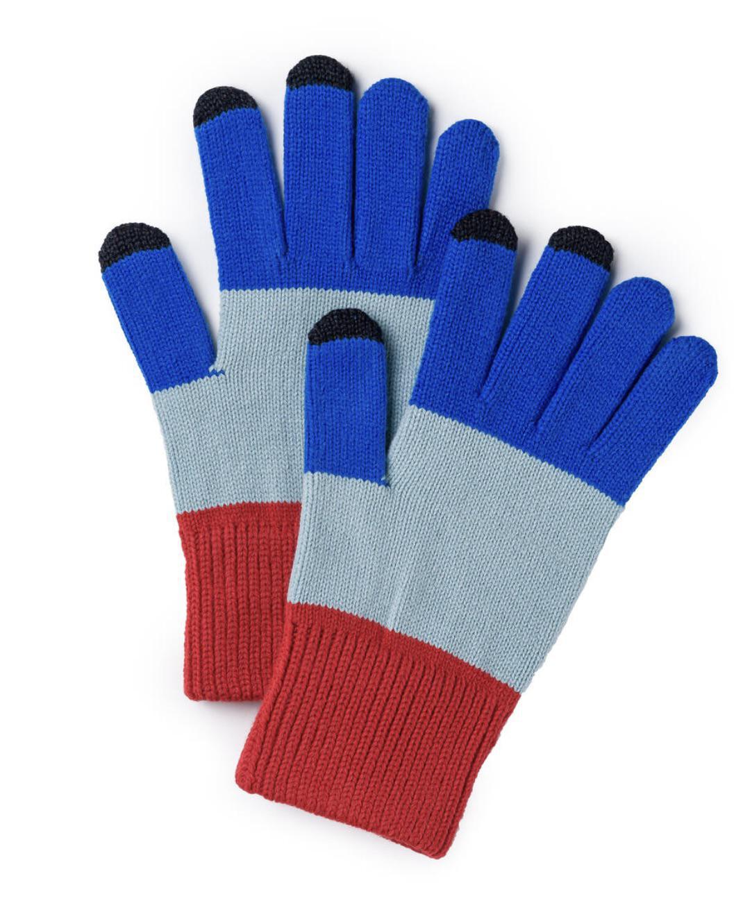 Verloop Trio Colorblock Touchscreen Gloves Red Cobalt