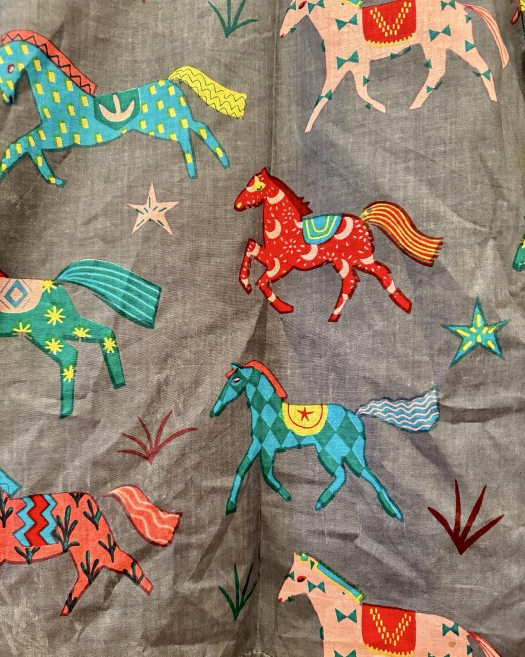 Squasht Puff Sleeve Top in Gray Horses