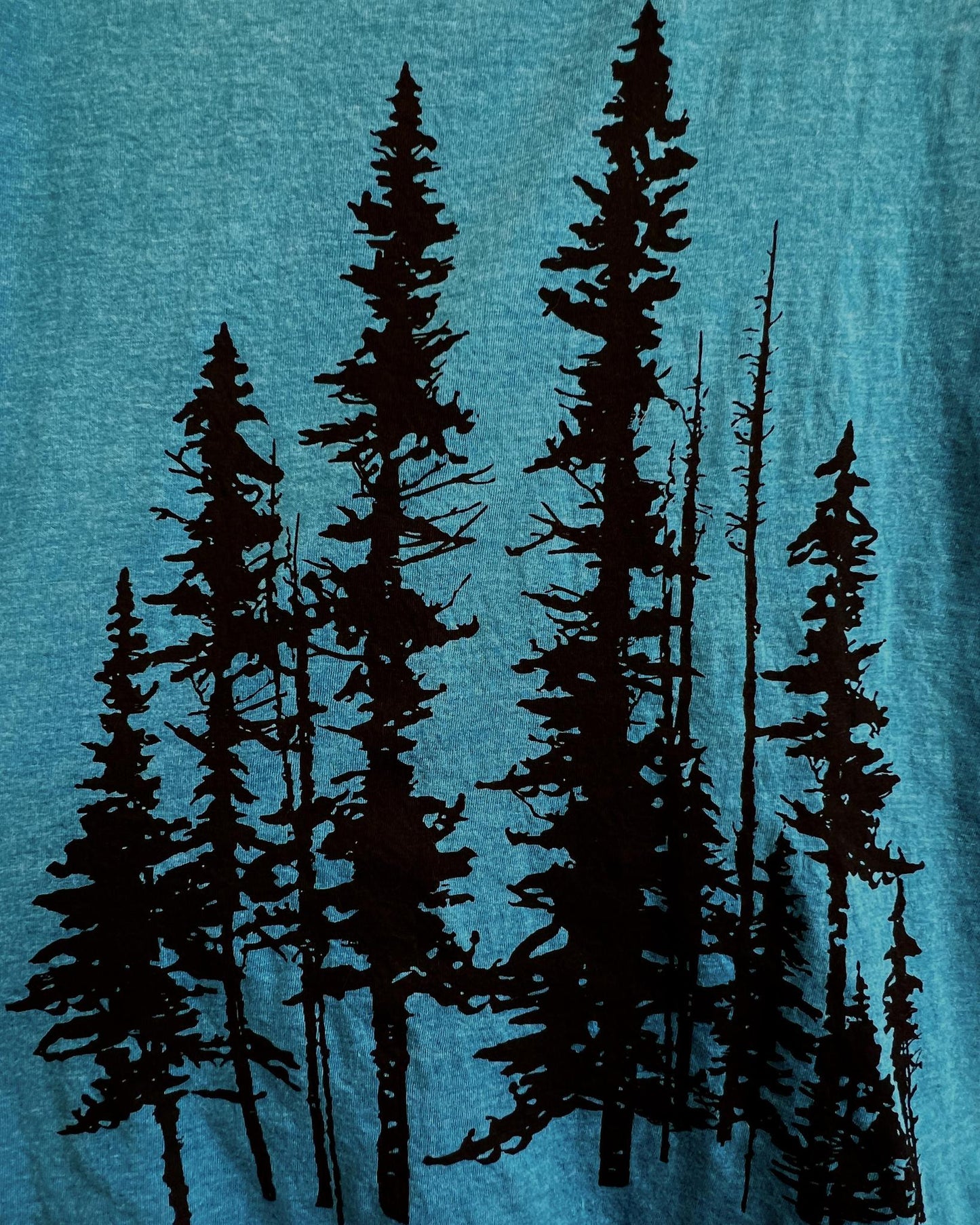 Mad Love Tank Top in Teal with Evergreens - size 2XL