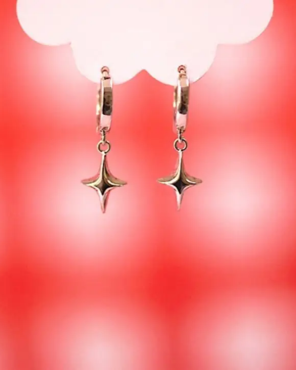 Golden Hour Selene Star Huggie Earrings in Gold & Silver